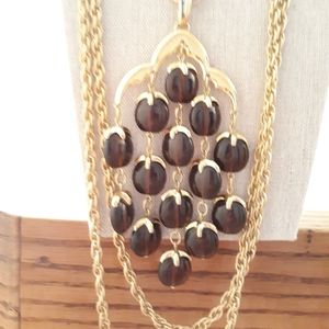 Trifari Triple Strand Waterfall Necklace